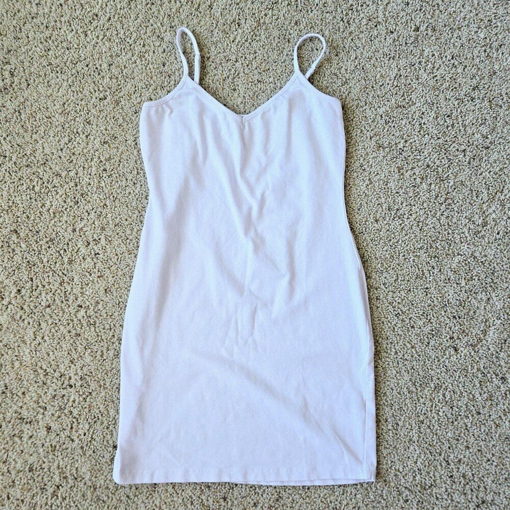 Womens Size Small Long Basic Cami OR Slip Dress Mini White Spaghetti Strap NWT
